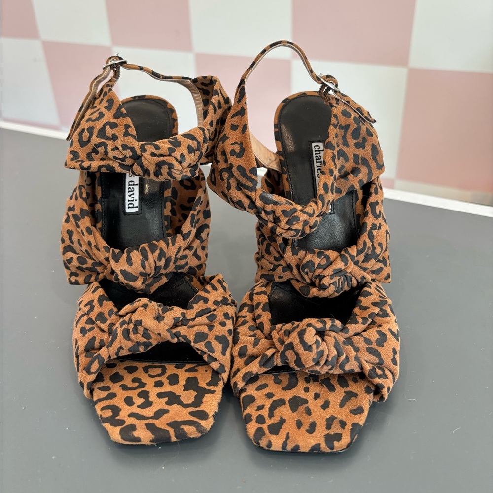 Charles David Vinnie Leopard Print Sandals